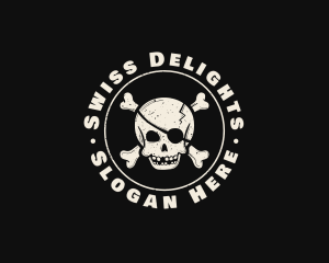 Pirate Skull Jolly Roger logo design