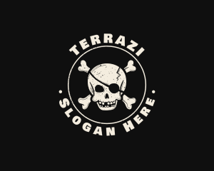 Pirate Skull Jolly Roger logo design