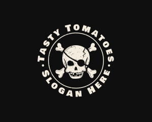 Pirate Skull Jolly Roger logo design