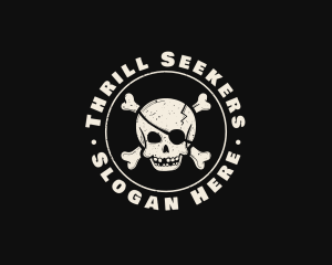 Pirate Skull Jolly Roger logo design