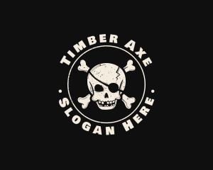 Pirate Skull Jolly Roger logo design