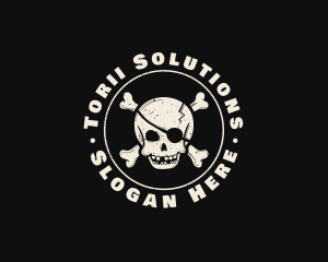 Pirate Skull Jolly Roger logo design