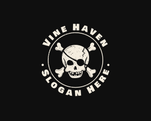 Pirate Skull Jolly Roger logo design