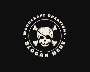 Pirate Skull Jolly Roger logo design