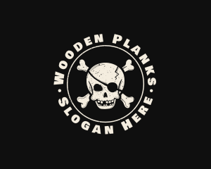 Pirate Skull Jolly Roger logo design