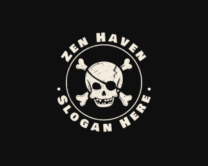 Pirate Skull Jolly Roger logo design