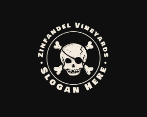 Pirate Skull Jolly Roger logo design