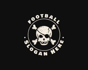 Streaming - Pirate Skull Jolly Roger logo design