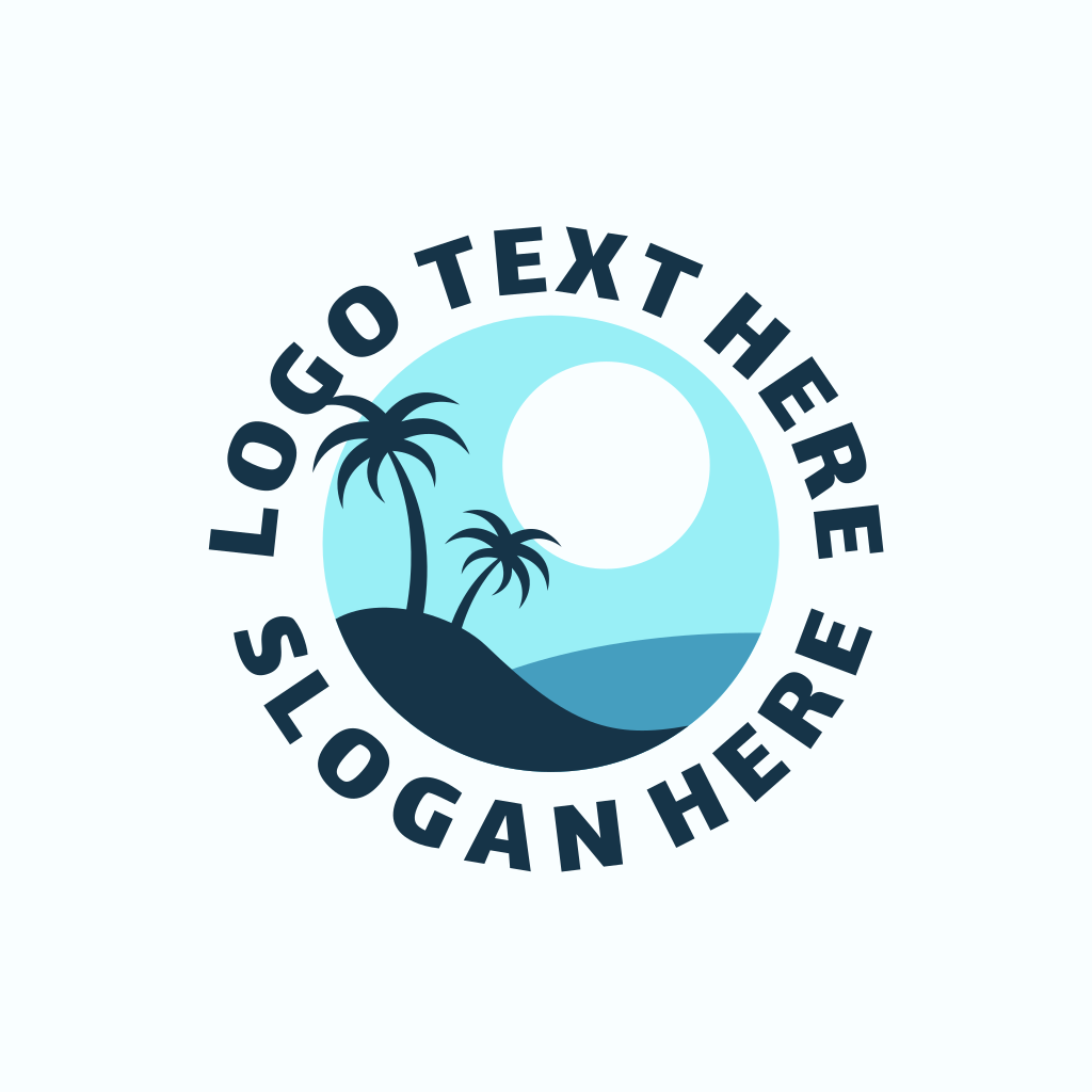 Blue Tropical Island Logo | BrandCrowd Logo Maker