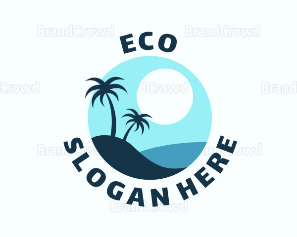 Blue Tropical Island Logo