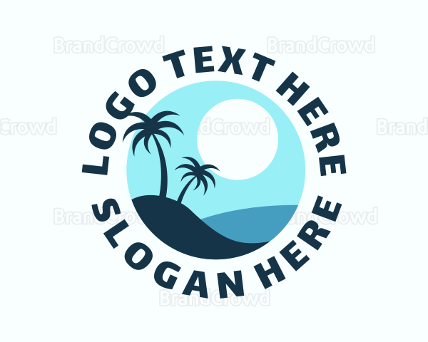 Blue Tropical Island Logo