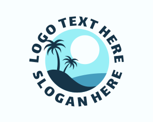 Waves - Blue Tropical Island logo design