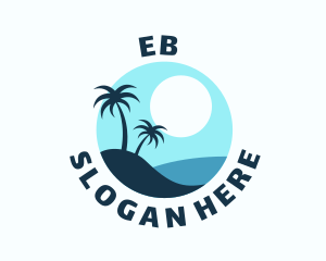 Blue Tropical Island Logo