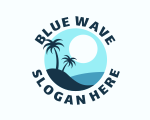 Blue Tropical Island logo design