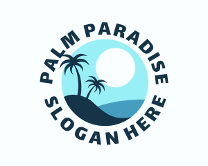 Blue Tropical Island logo design