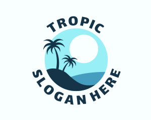 Blue Tropical Island logo design