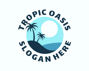 Blue Tropical Island logo design