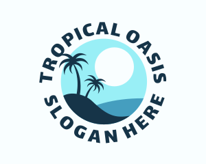 Blue Tropical Island logo design