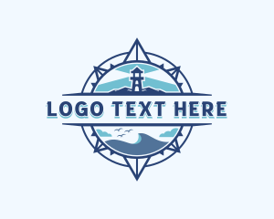 Lighthouse Travel Compass logo design