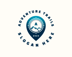 Mountain Location Pin logo design