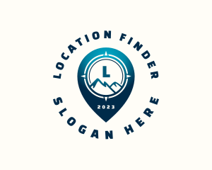 Mountain Location Pin logo design