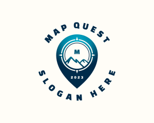 Mountain Location Pin logo design