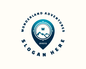 Mountain Location Pin logo design