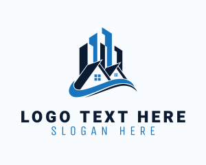 Industrial - House Building Real Estate logo design