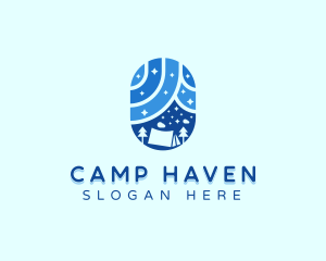 Mosaic Camping Badge logo design