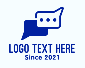 Conversation - Blue Chat Messaging logo design