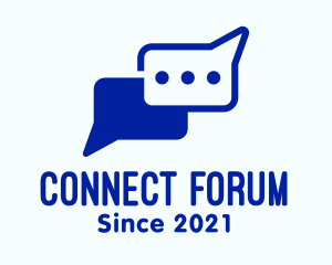 Forum - Blue Chat Messaging logo design