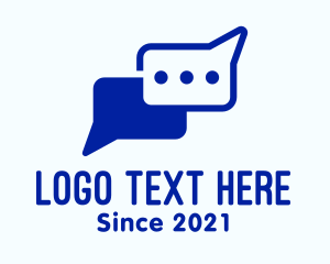 Dialogue - Blue Chat Messaging logo design