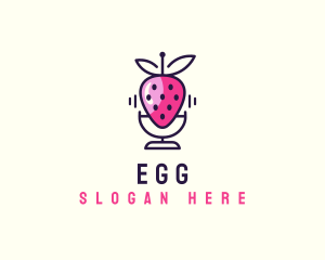 Radio Station - Strawberry Mic Podcast Streaming logo design