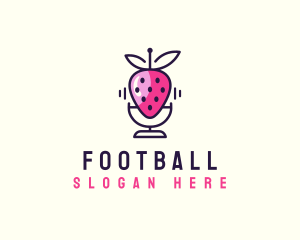 Streaming - Strawberry Mic Podcast Streaming logo design