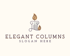 Pillar Candle Decor logo design