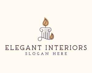 Pillar Candle Decor logo design