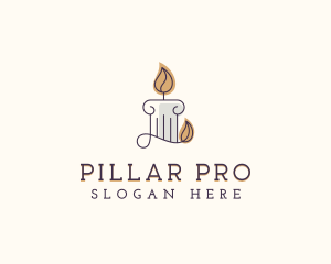 Pillar Candle Decor logo design