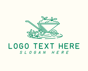 Floral - Wheelbarrow Garden Soil logo design