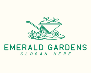 Wheelbarrow Garden Soil logo design