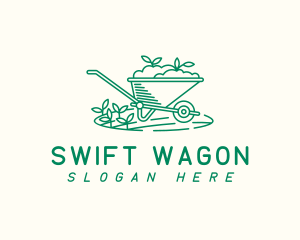 Wagon - Wheelbarrow Garden Soil logo design