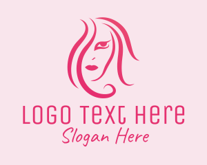 Girly - Pink Hair & Makeup logo design