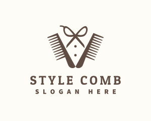 Barber Comb Hairstylist logo design