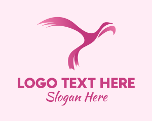 White And Pink - Pink Bird Ribbon logo design