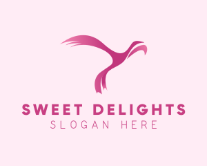 Pink Bird Ribbon logo design