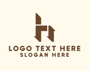 Seat - Wooden Chair Letter H logo design
