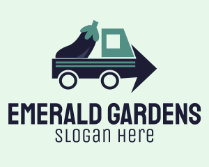 Eggplant Truck Delivery logo design