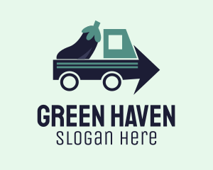 Eggplant Truck Delivery logo design