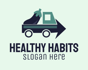 Eggplant Truck Delivery logo design