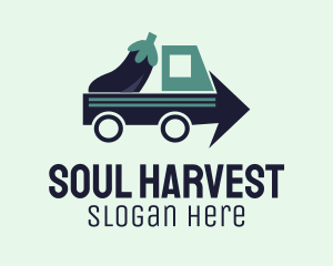 Eggplant Truck Delivery logo design