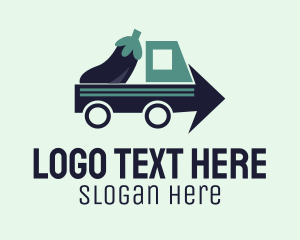 Produce - Eggplant Truck Delivery logo design